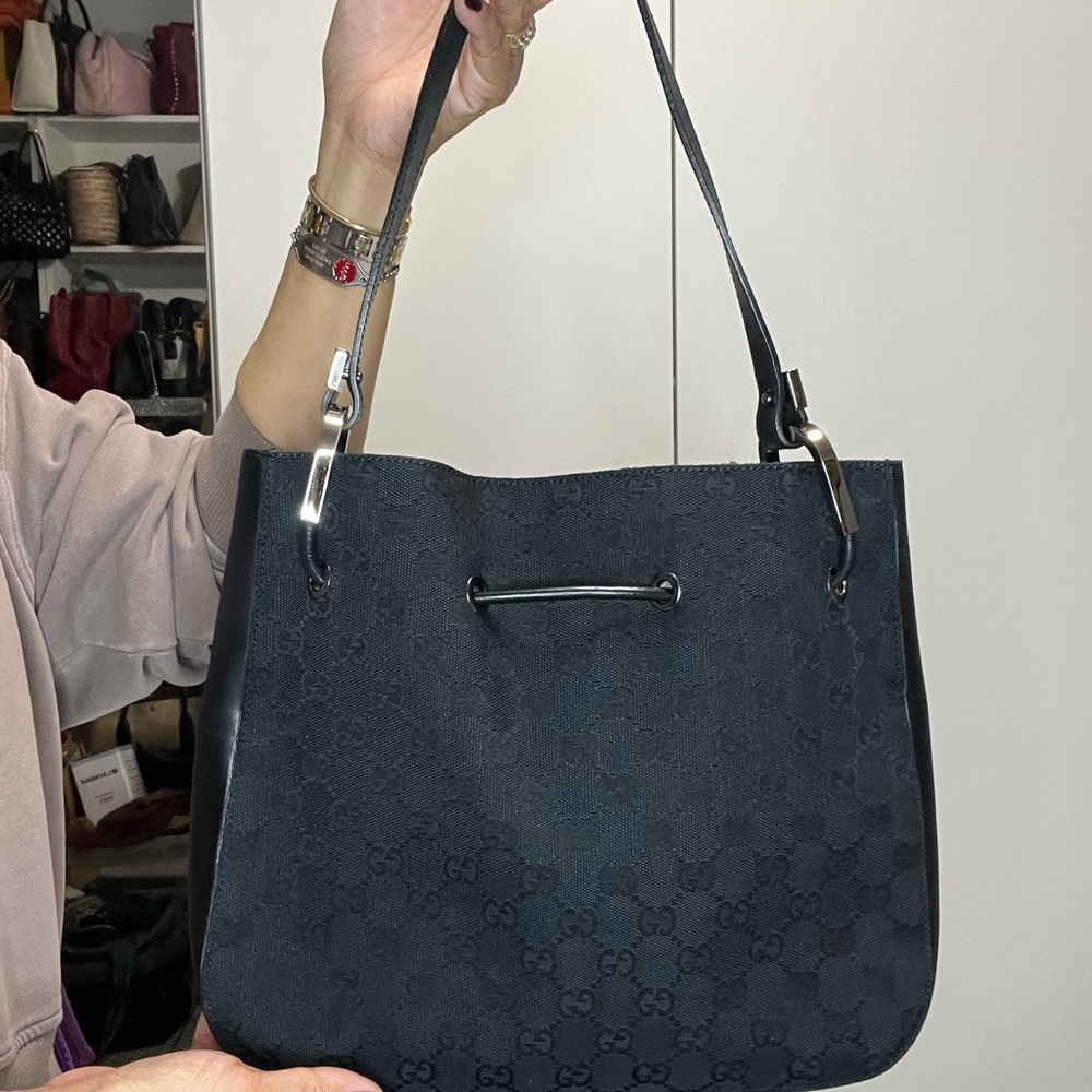 Gucci Black GG Monogram Shoulder Bag